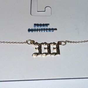 NEW Urban Outfitters Gold Tone 333 Infinity Angel Number Necklace